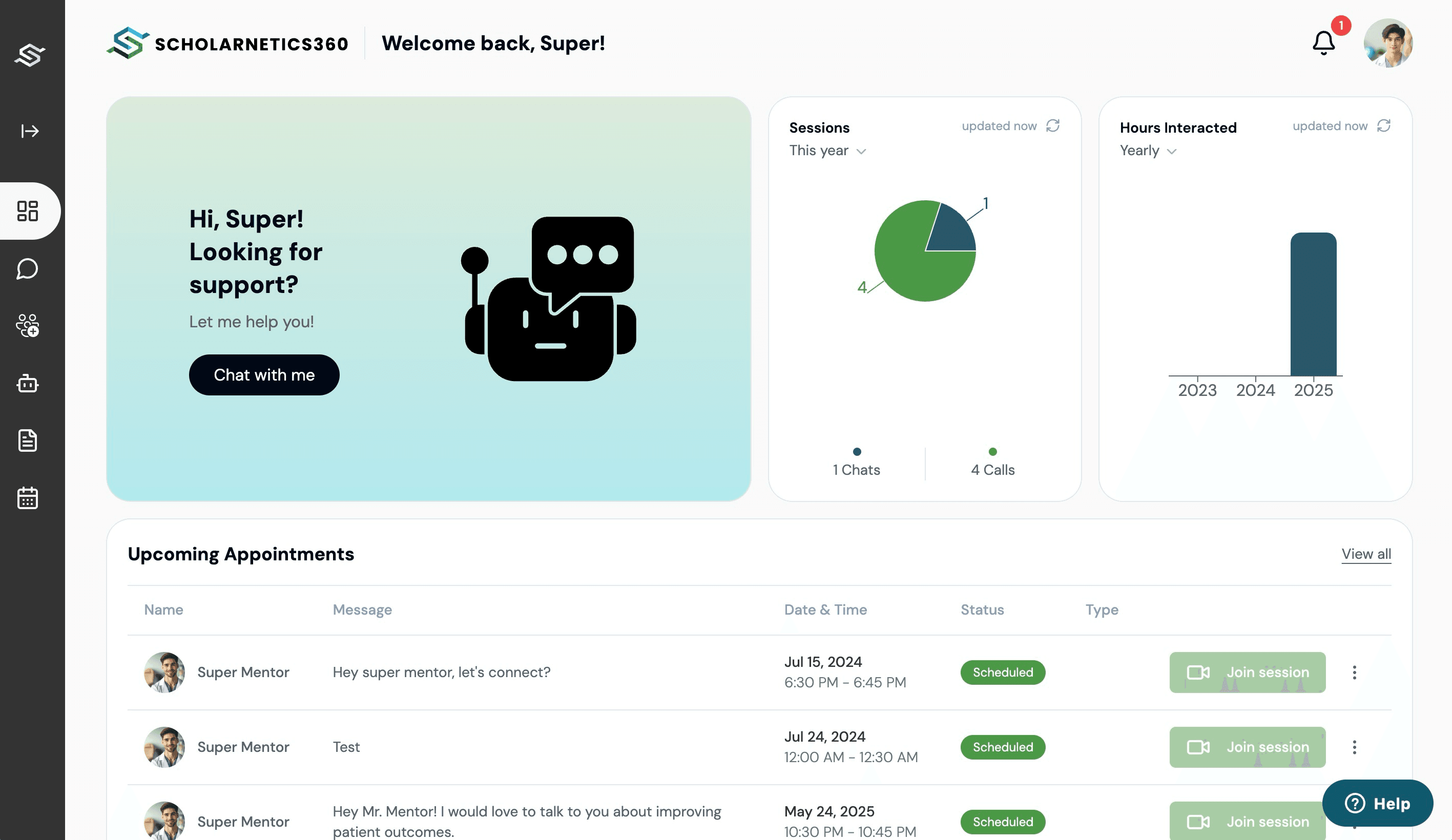 Scholarnetics360 web platform connecting healthcare scholars and mentors